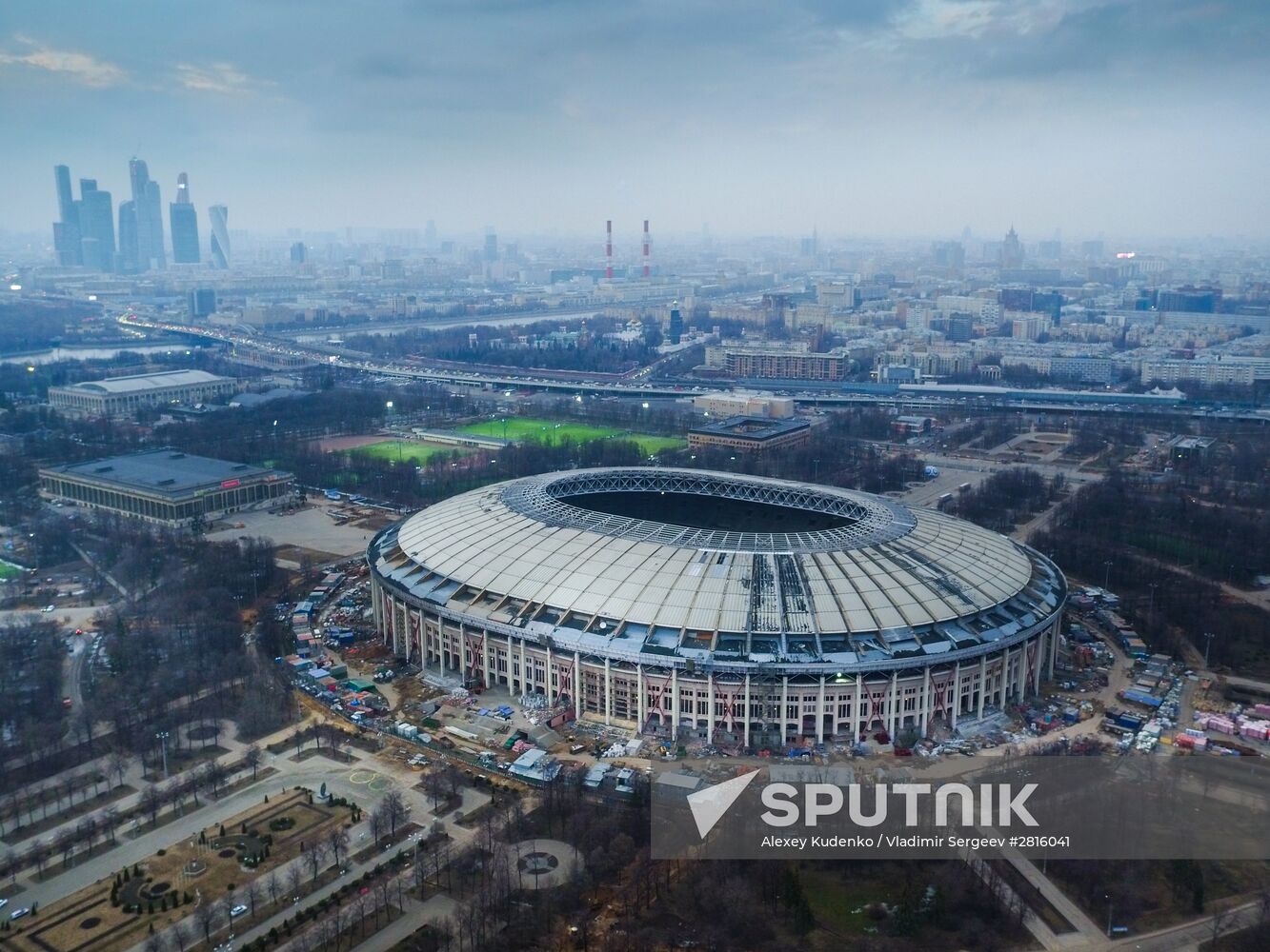 Luzhniki Stadium under reconstruction