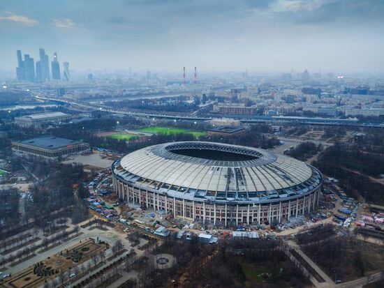Luzhniki Stadium under reconstruction