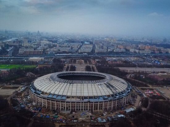 Luzhniki Stadium under reconstruction