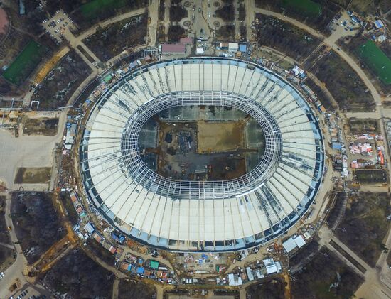 Luzhniki Stadium under reconstruction