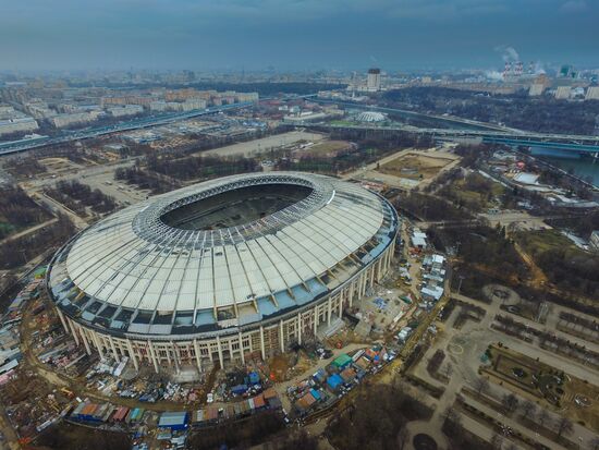 Luzhniki Stadium under reconstruction