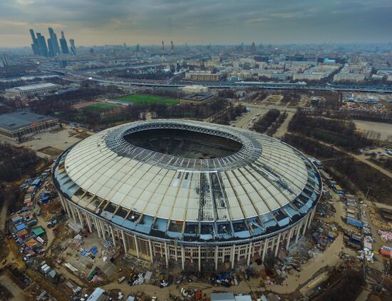Luzhniki Stadium under reconstruction