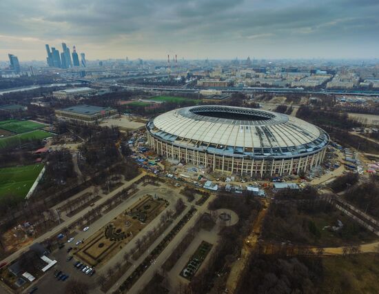 Luzhniki Stadium under reconstruction