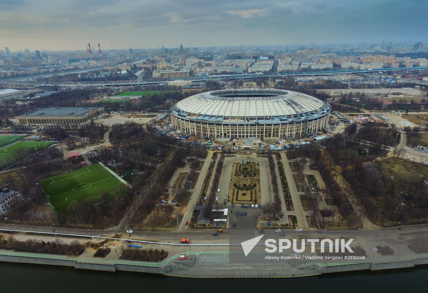 Luzhniki Stadium under reconstruction