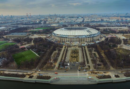 Luzhniki Stadium under reconstruction