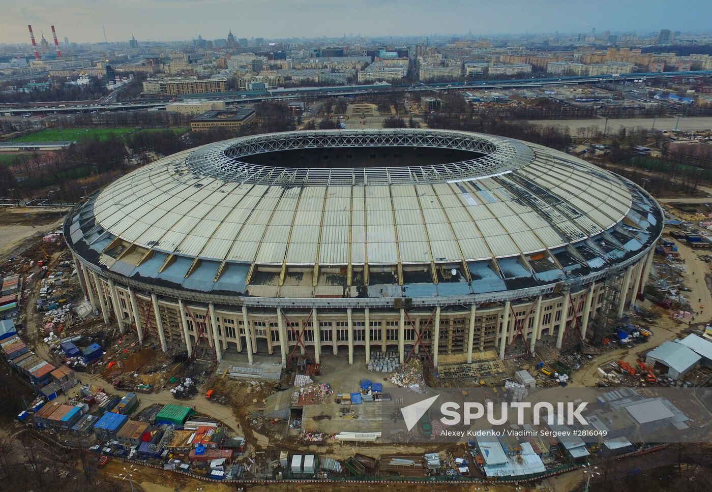Luzhniki Stadium under reconstruction
