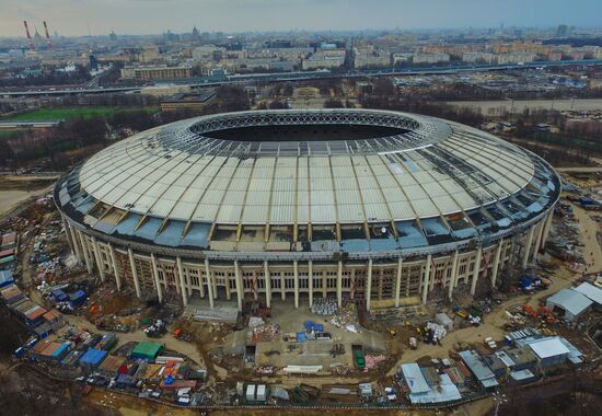 Luzhniki Stadium under reconstruction