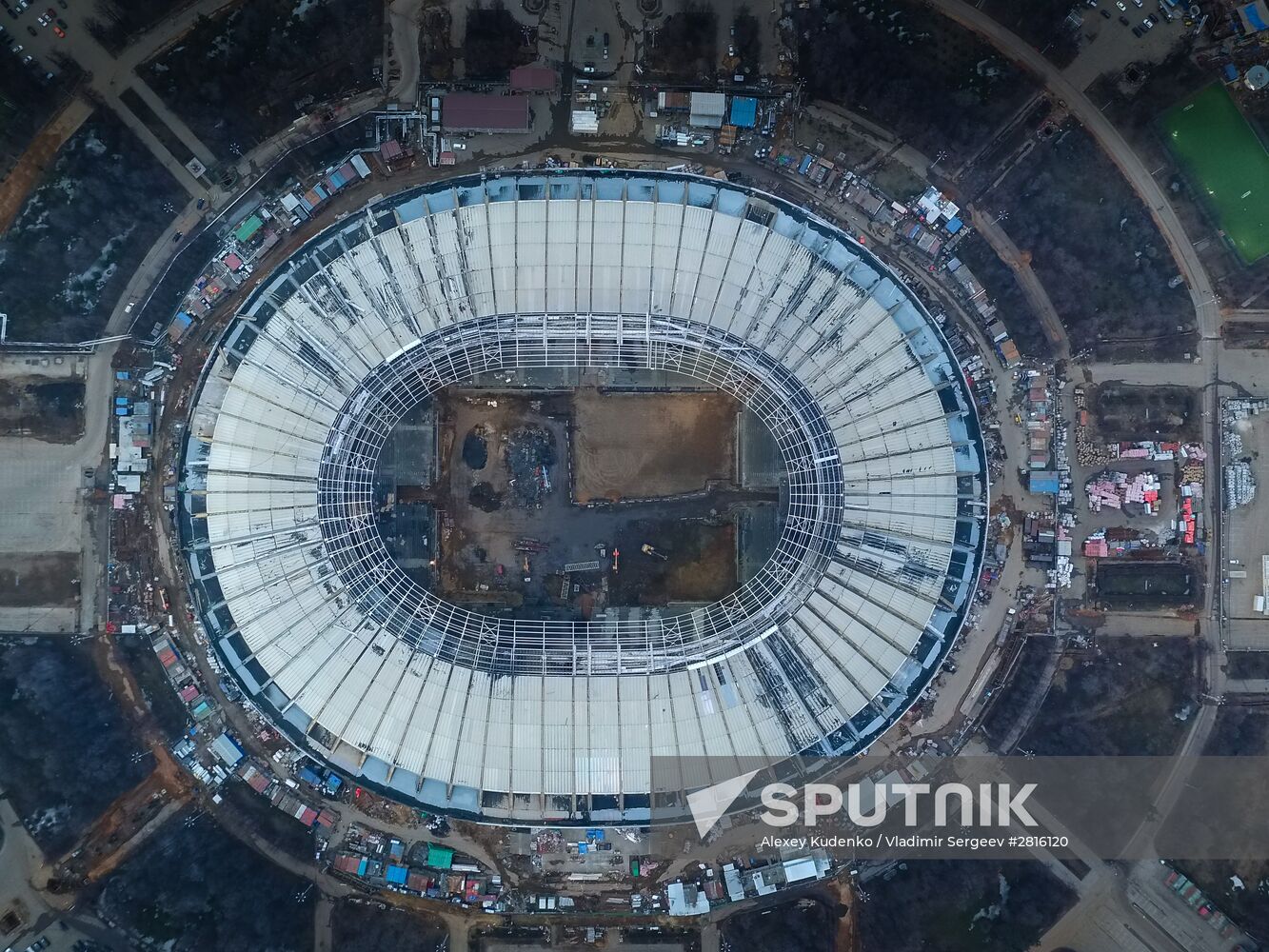 Luzhniki Stadium under reconstruction
