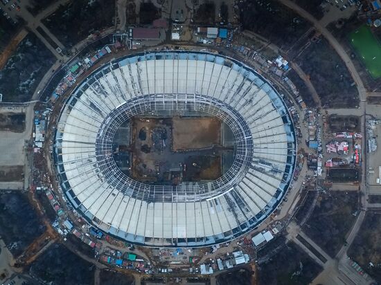 Luzhniki Stadium under reconstruction