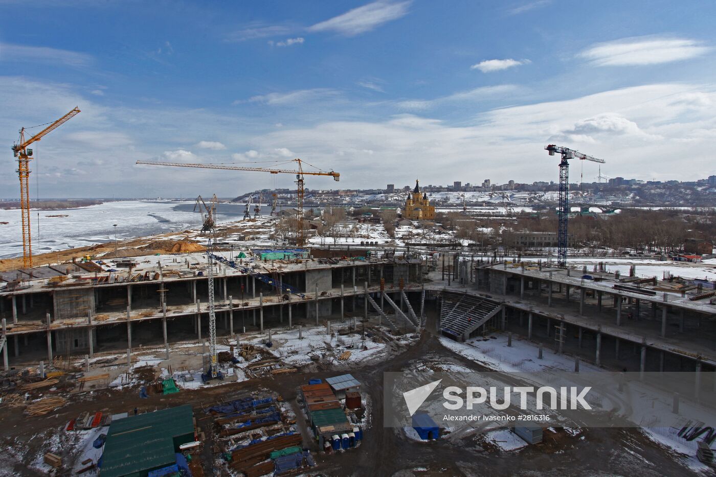 Nizhny Novgorod Stadium under construction