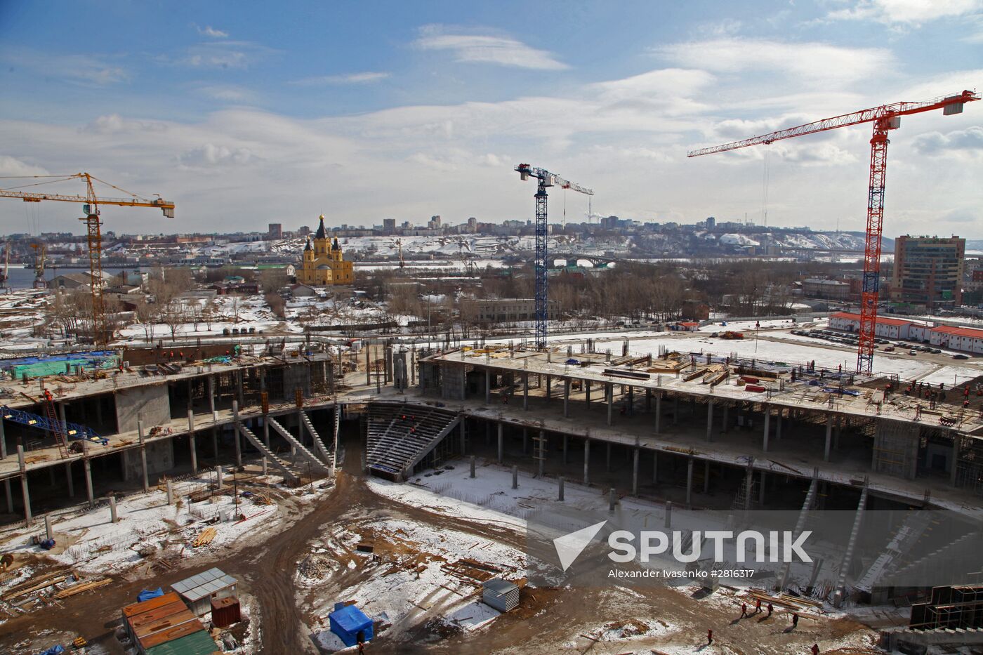 Nizhny Novgorod Stadium under construction