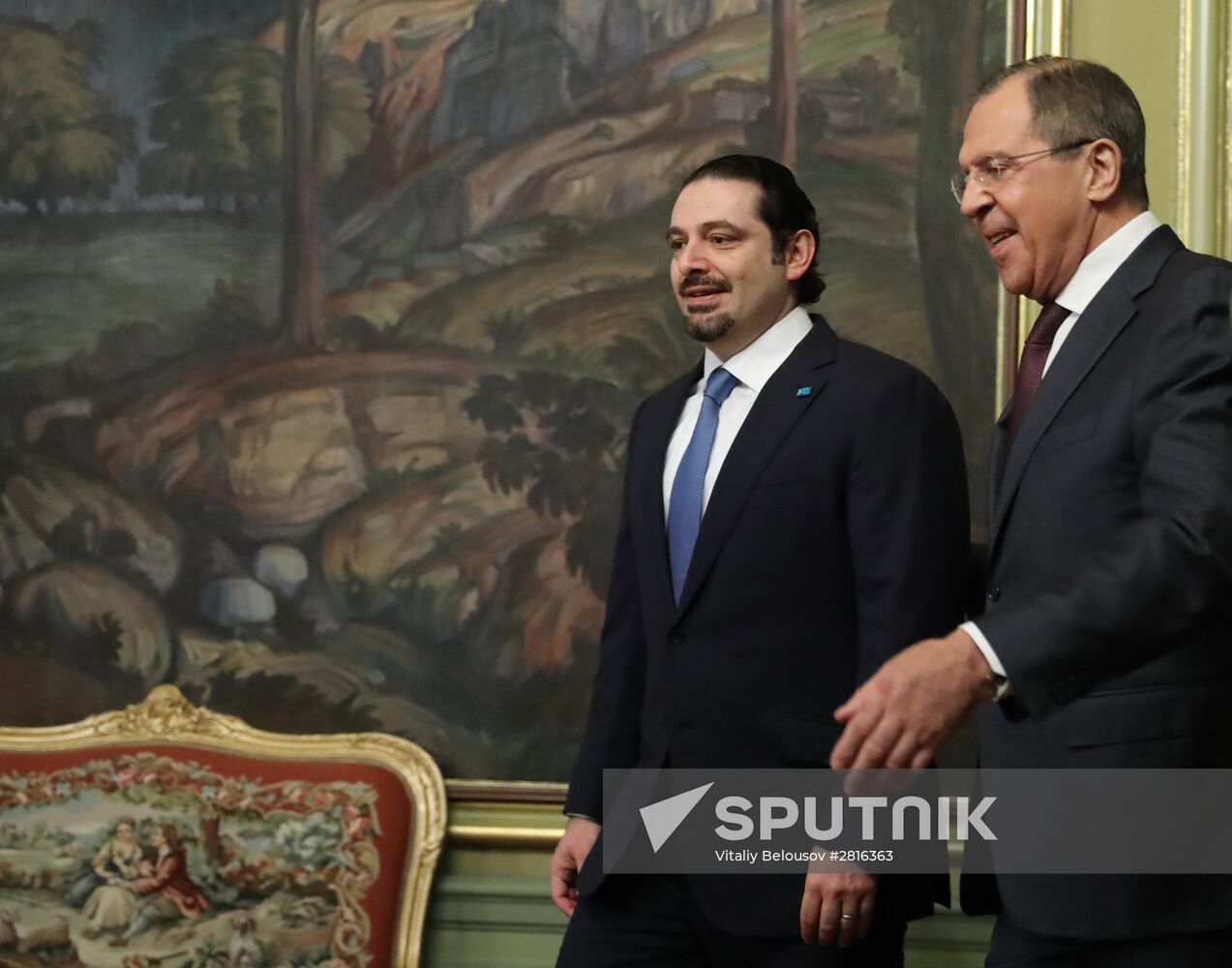 Foreign Minister Sergey Lavrov meets with Future Movement party leader Saad Hariri