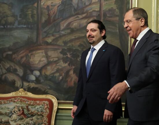 Foreign Minister Sergey Lavrov meets with Future Movement party leader Saad Hariri