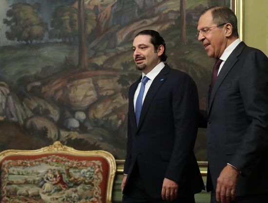 Foreign Minister Sergey Lavrov meets with Future Movement party leader Saad Hariri
