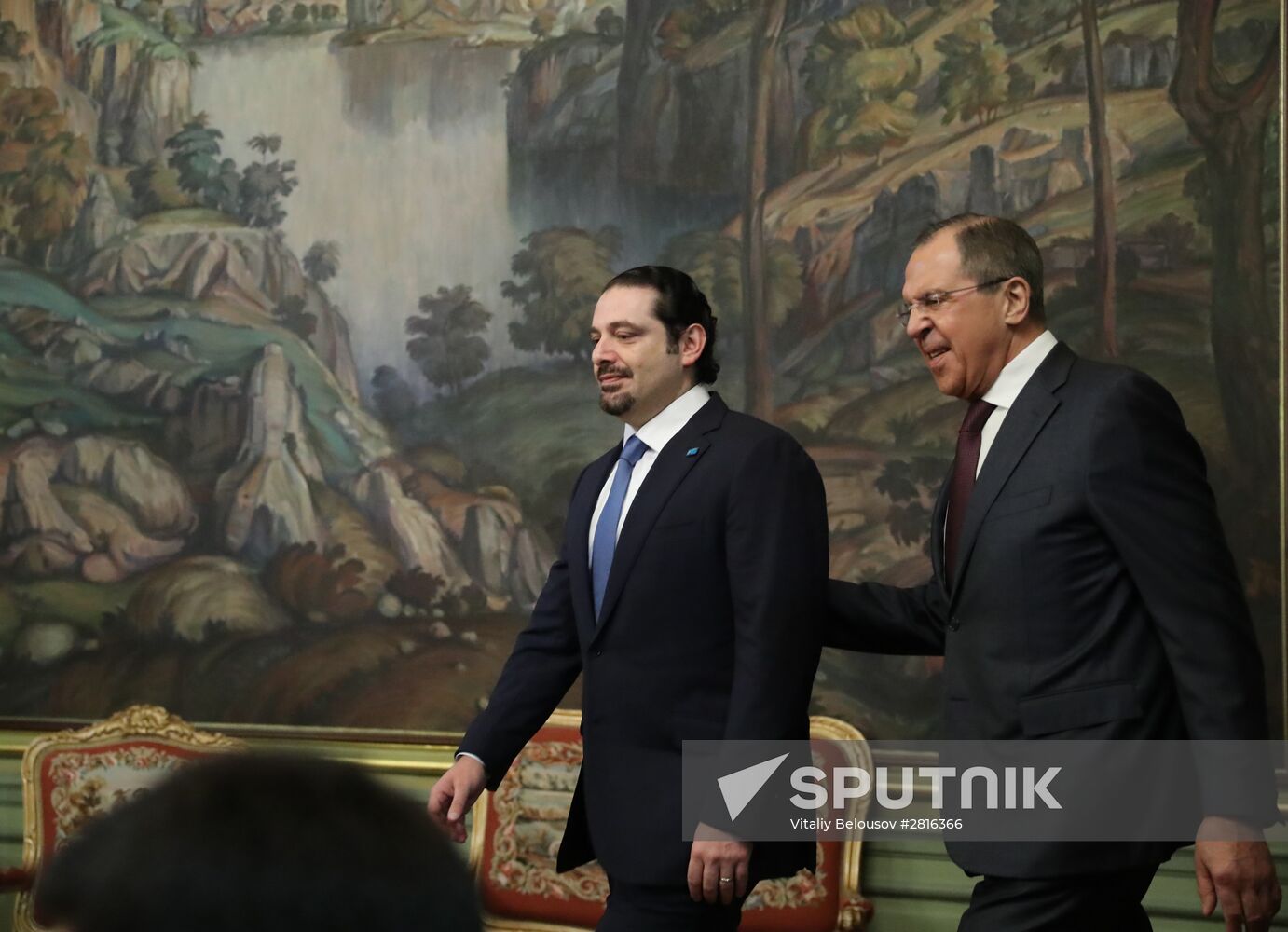 Foreign Minister Sergey Lavrov meets with Future Movement party leader Saad Hariri