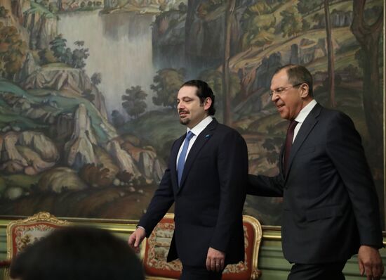 Foreign Minister Sergey Lavrov meets with Future Movement party leader Saad Hariri