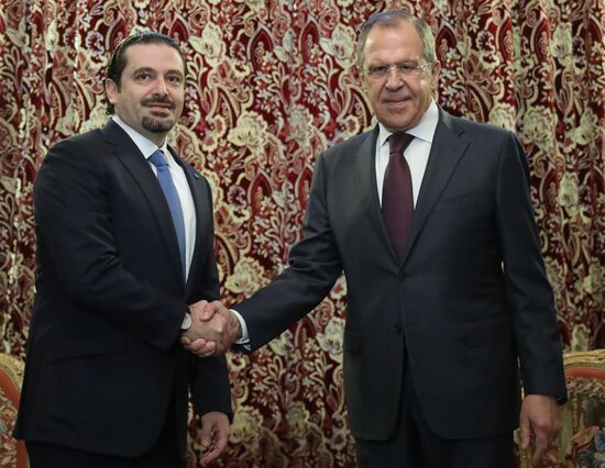 Foreign Minister Sergey Lavrov meets with Future Movement party leader Saad Hariri