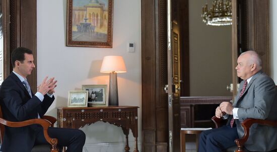 Syrian President Bashar al-Assad's interview with Rossiya Segodnya Director General Dmitry Kiselev