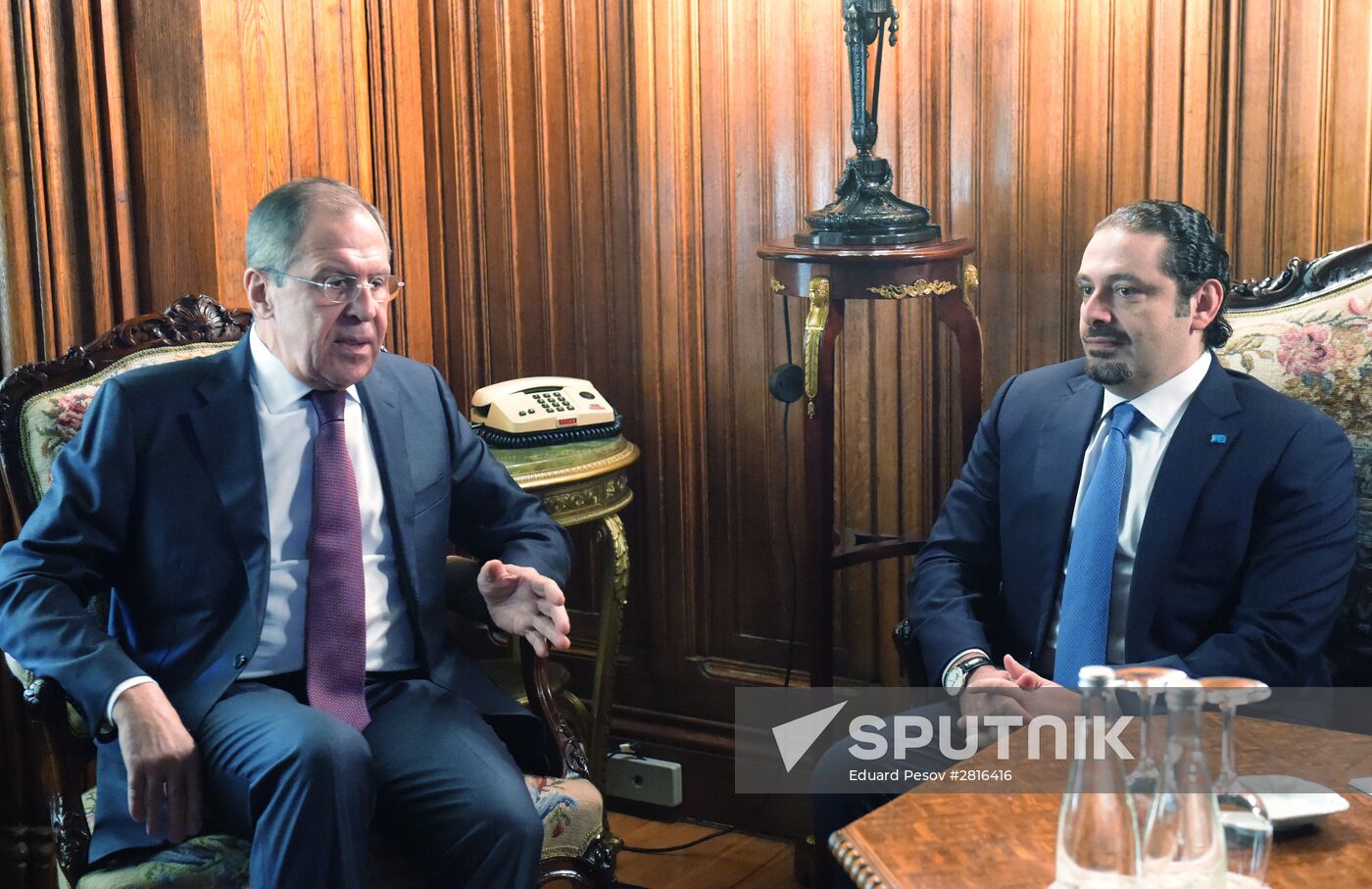 Foreign Minister Sergey Lavrov meets with Future Movement party leader Saad Hariri