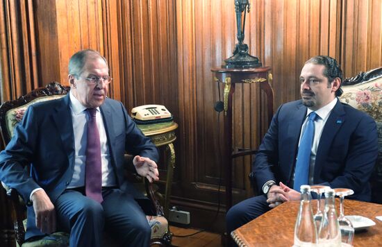 Foreign Minister Sergey Lavrov meets with Future Movement party leader Saad Hariri