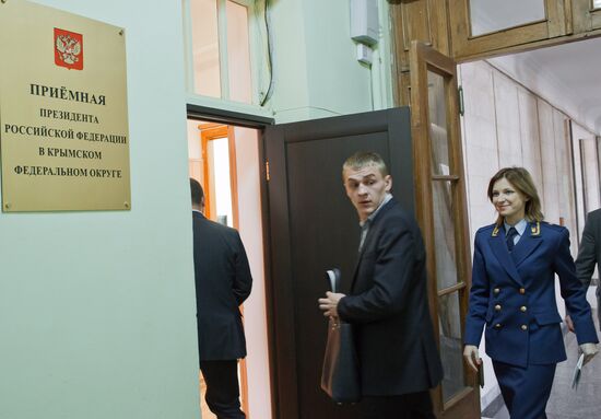 Crimea's Prosecutor General Natalya Poklonskaya receives citizens to discuss private matters