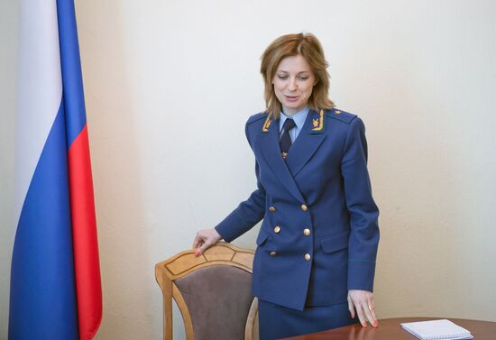 Crimea's Prosecutor General Natalya Poklonskaya receives citizens to discuss private matters