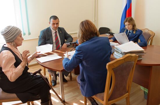 Crimea's Prosecutor General Natalya Poklonskaya receives citizens to discuss private matters