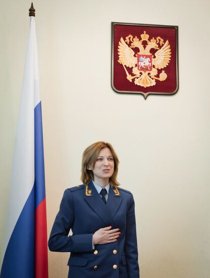 Crimea's Prosecutor General Natalya Poklonskaya receives citizens to discuss private matters