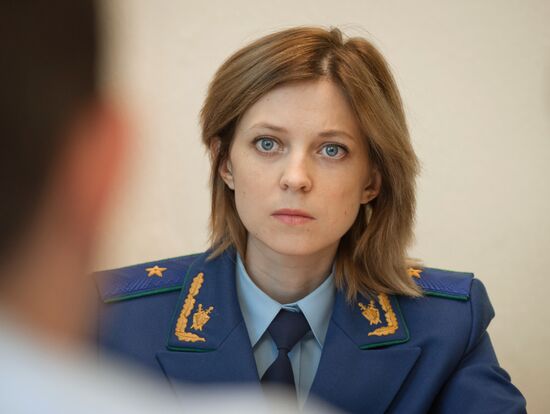 Crimea's Prosecutor General Natalya Poklonskaya receives citizens to discuss private matters