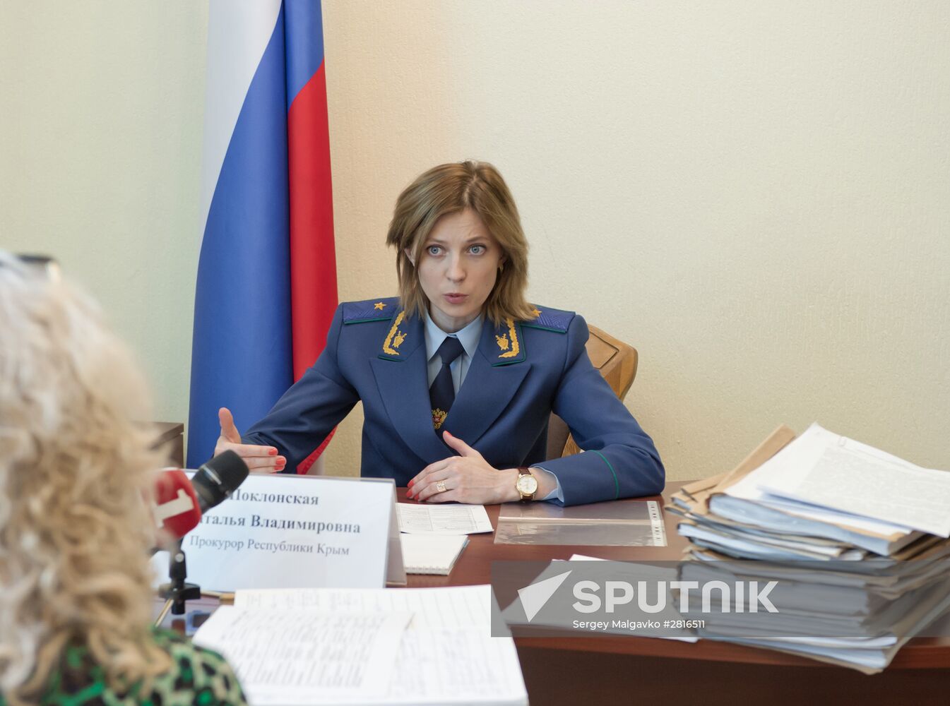 Crimea's Prosecutor General Natalya Poklonskaya receives citizens to discuss private matters