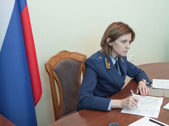 Crimea's Prosecutor General Natalya Poklonskaya receives citizens to discuss private matters