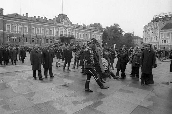 Mikhail Gorbachev visits the People's Republic of Bulgaria