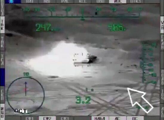 Russian Mi-28N helicopters use anti-tank missiles in Syria