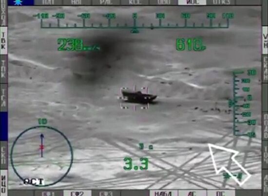 Russian Mi-28N helicopters use anti-tank missiles in Syria