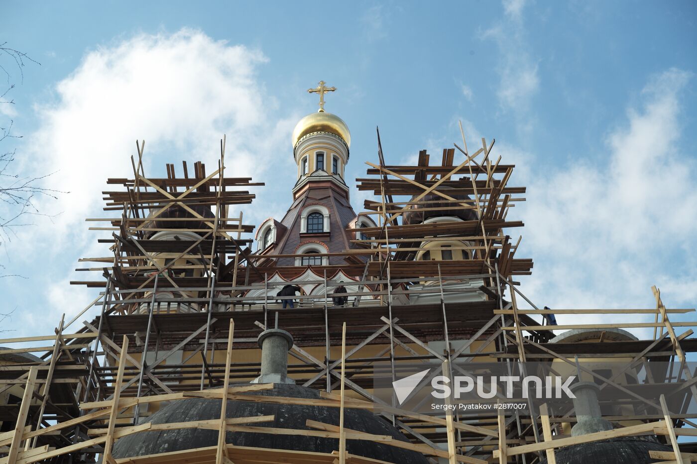 Construction of Hypapante Church in Zhulebino