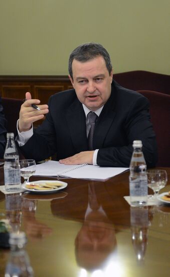 Deputy Prime Minister Rogozin meets with Ivica Dačić, First Deputy Prime Minister of Serbia