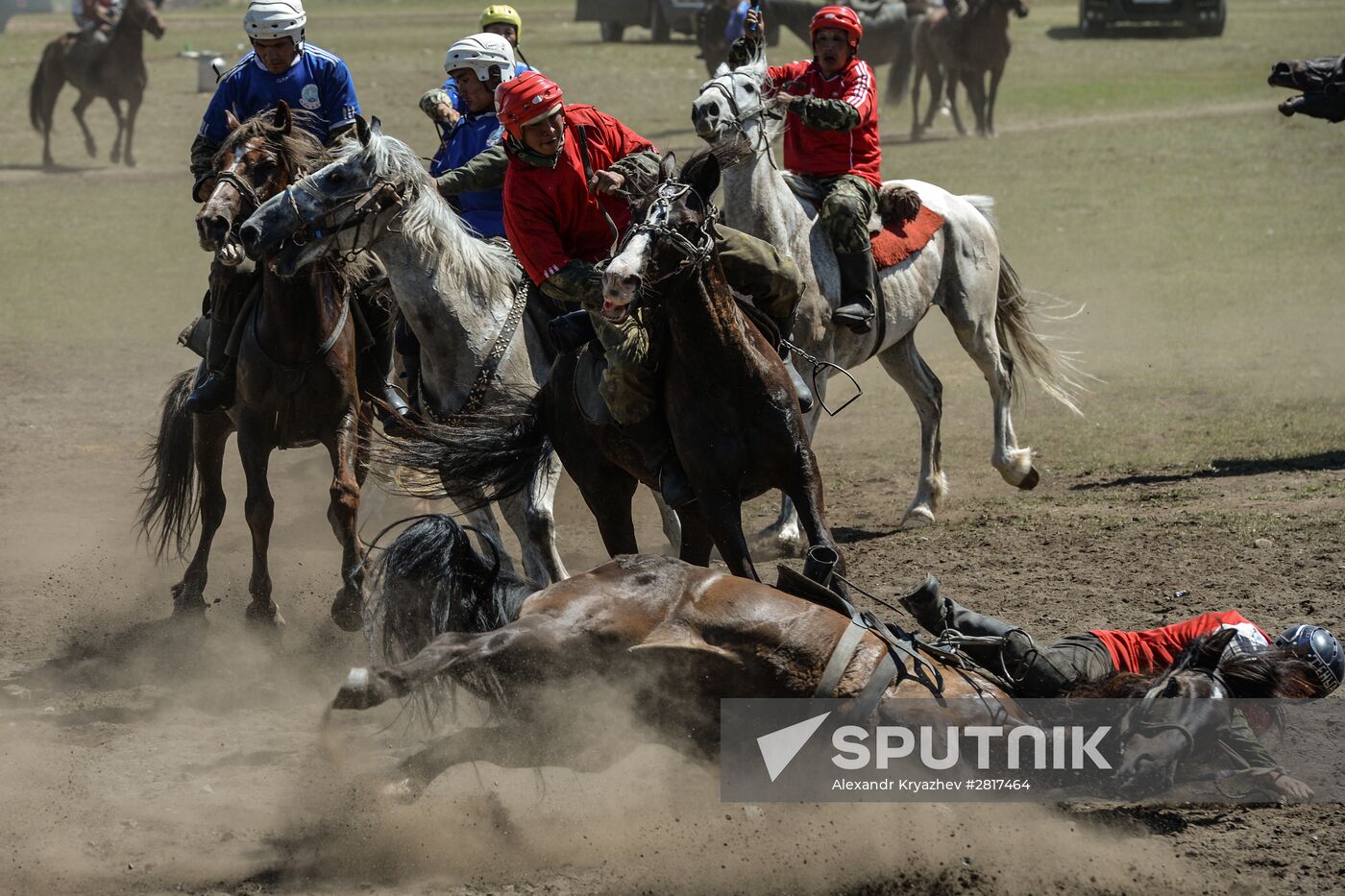Buzkashi competition during celebrations of the 150th anniversary of Telengit-Russia unification
