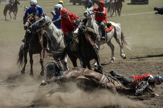 Buzkashi competition during celebrations of the 150th anniversary of Telengit-Russia unification