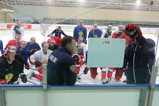Hockey. Russian team's training session