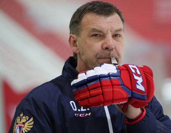 Hockey. Russian team's training session