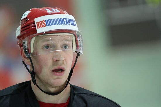 Hockey. Russian team's training session