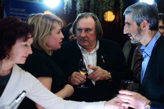 Gerard Depardieu at Crimean wine tasting