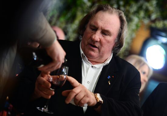 Gerard Depardieu at Crimean wine tasting