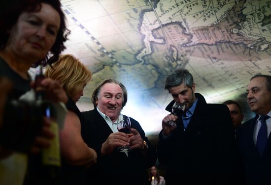Gerard Depardieu at Crimean wine tasting