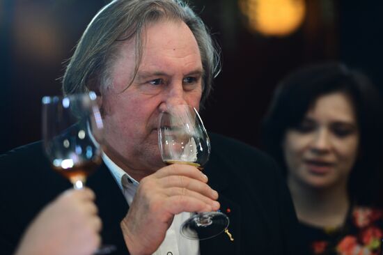 Gerard Depardieu at Crimean wine tasting