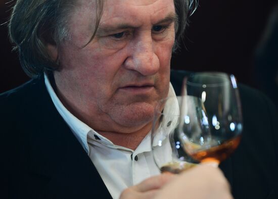 Gerard Depardieu at Crimean wine tasting