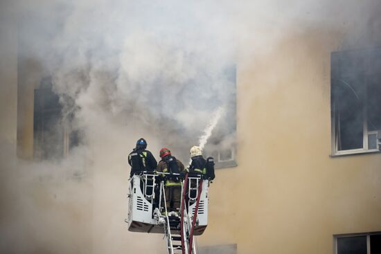 Fire in Moscow's Defense Ministry building