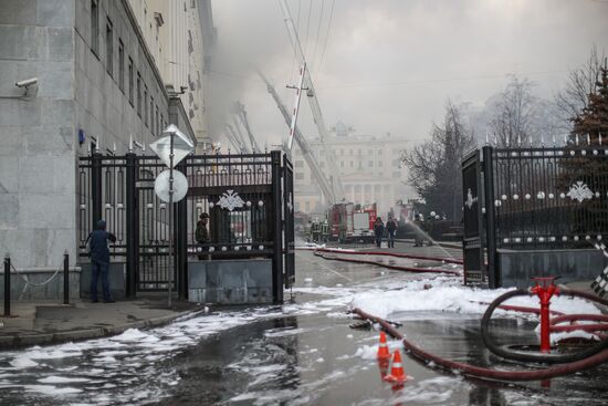 Fire in Defense Ministry building in Moscow