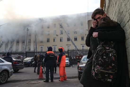 Fire in Defense Ministry building in Moscow