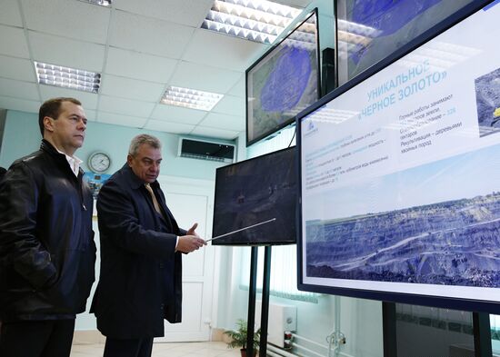 Russian Prime Minister Dmitry Medvedev visits Kemerovo region